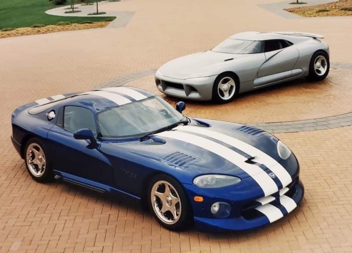 Viper Defender at Chrysler Headquarters with the Viper Coupe Concept