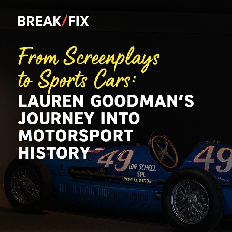 From Screenplays to Sports Cars: Lauren Goodman’s Journey into Motorsport History