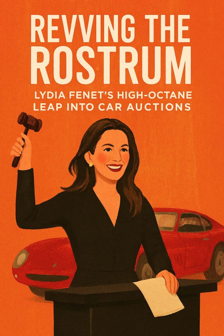 Revving the Rostrum: Lydia Fenet’s High-Octane Leap into Car Auctions